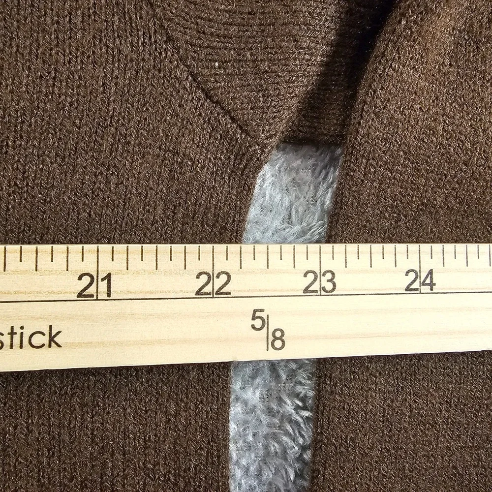 Vintage Lord Jeff Mens Large V-Neck Sweater Brown Wool Blend Made in USA